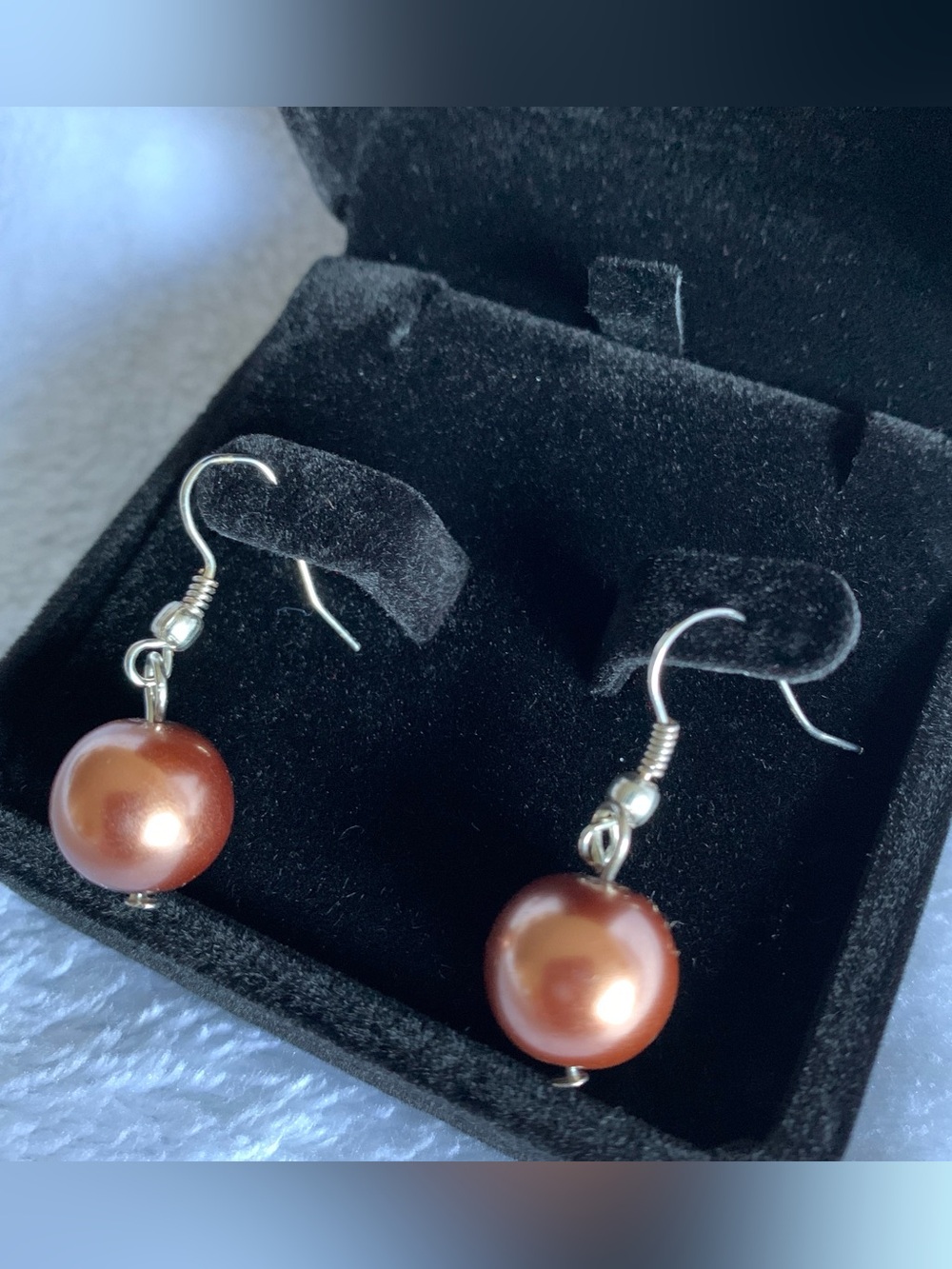 Macy's Bronze Pearl Drop Earrings